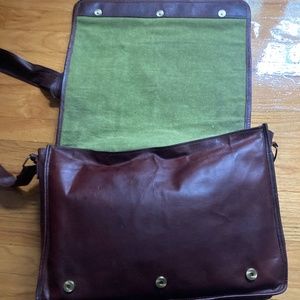 Handmade goat leather briefcase style bag